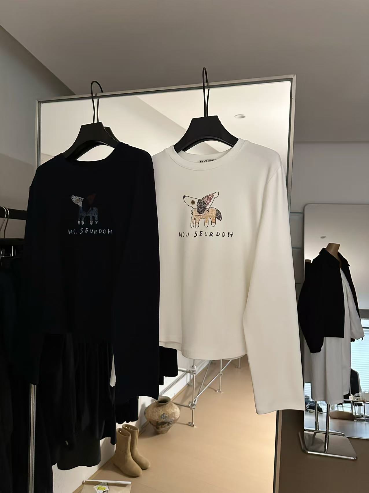 温柔瑶-Uncle Be冬季福利-澳绒趣味卡通生日小狗圆领上衣-77015