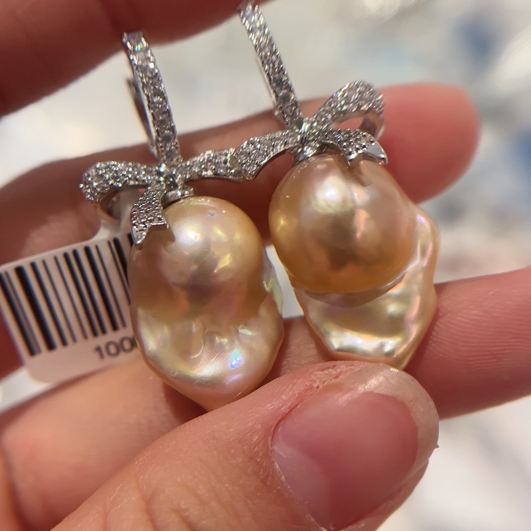 淡水珍珠耳饰合金