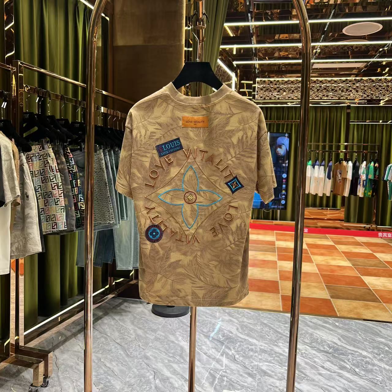 BA 【2025新款短袖】100%纯棉夏季宽松百搭英伦风高端刺绣短袖25295