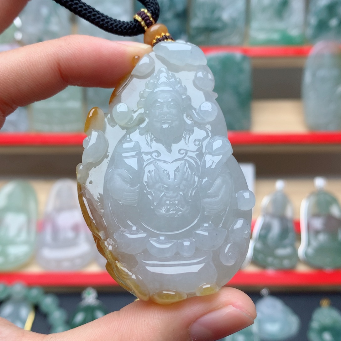 翡翠颈饰未镶嵌艺****1财神