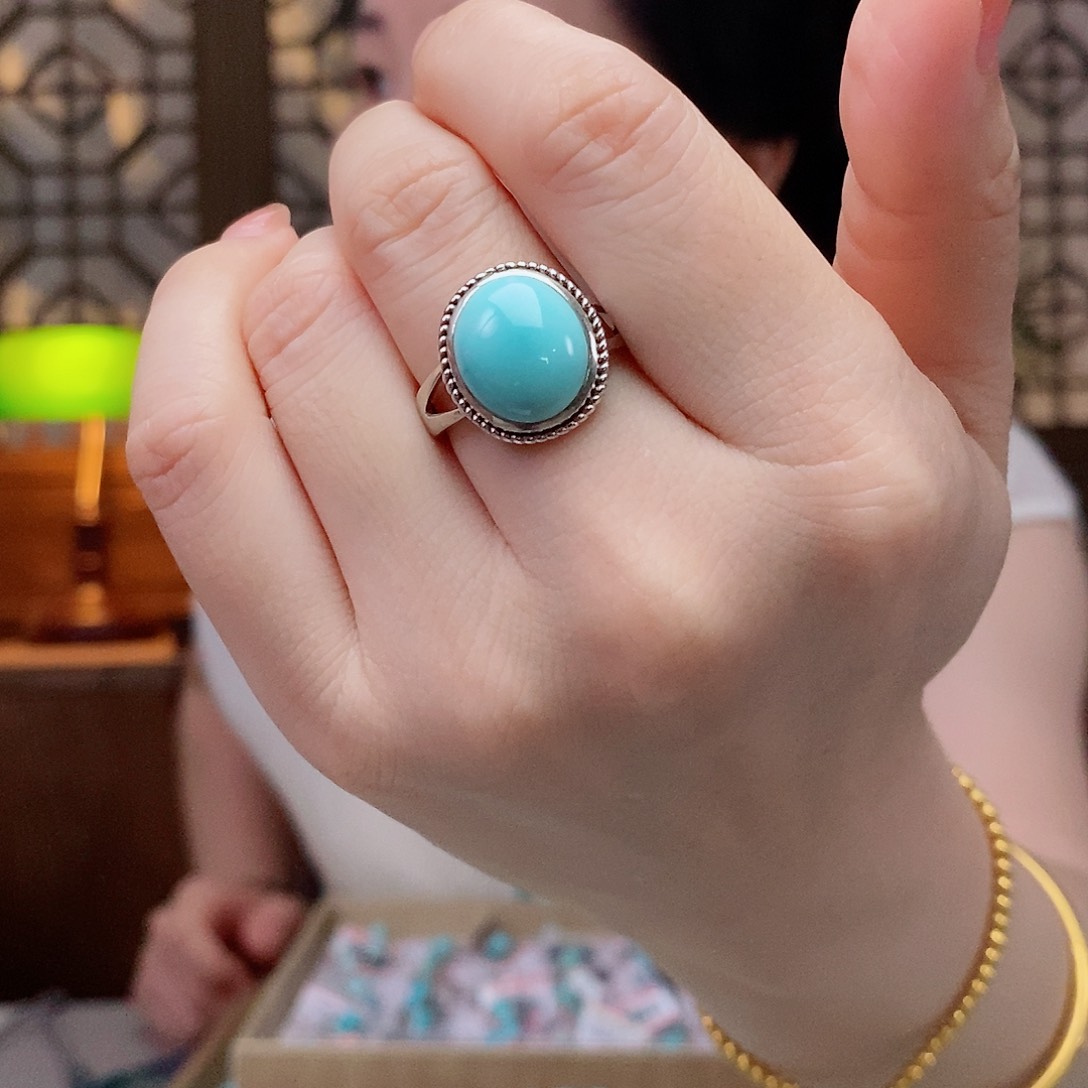 银S925镶嵌绿松石珠宝奇石