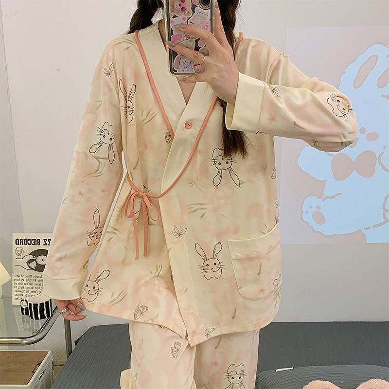 【春夏-纯棉】月子服春秋季孕妇睡衣产后哺乳喂奶怀孕期坐月子套装