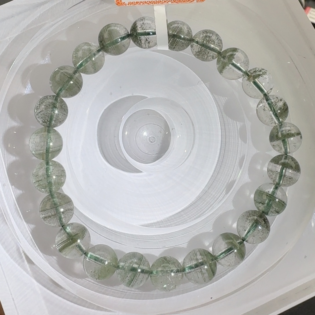水晶手链未镶嵌天然绿幽灵
