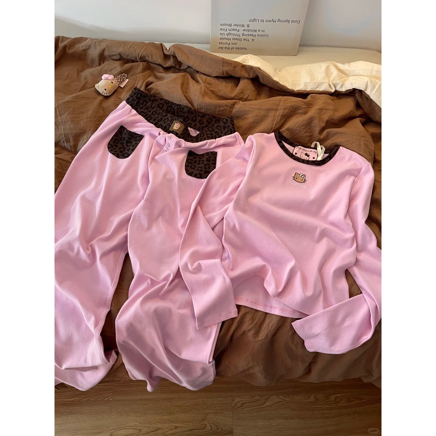韩版凯蒂猫长袖睡衣女款2025春秋季新款大码可外穿家居服套装ins