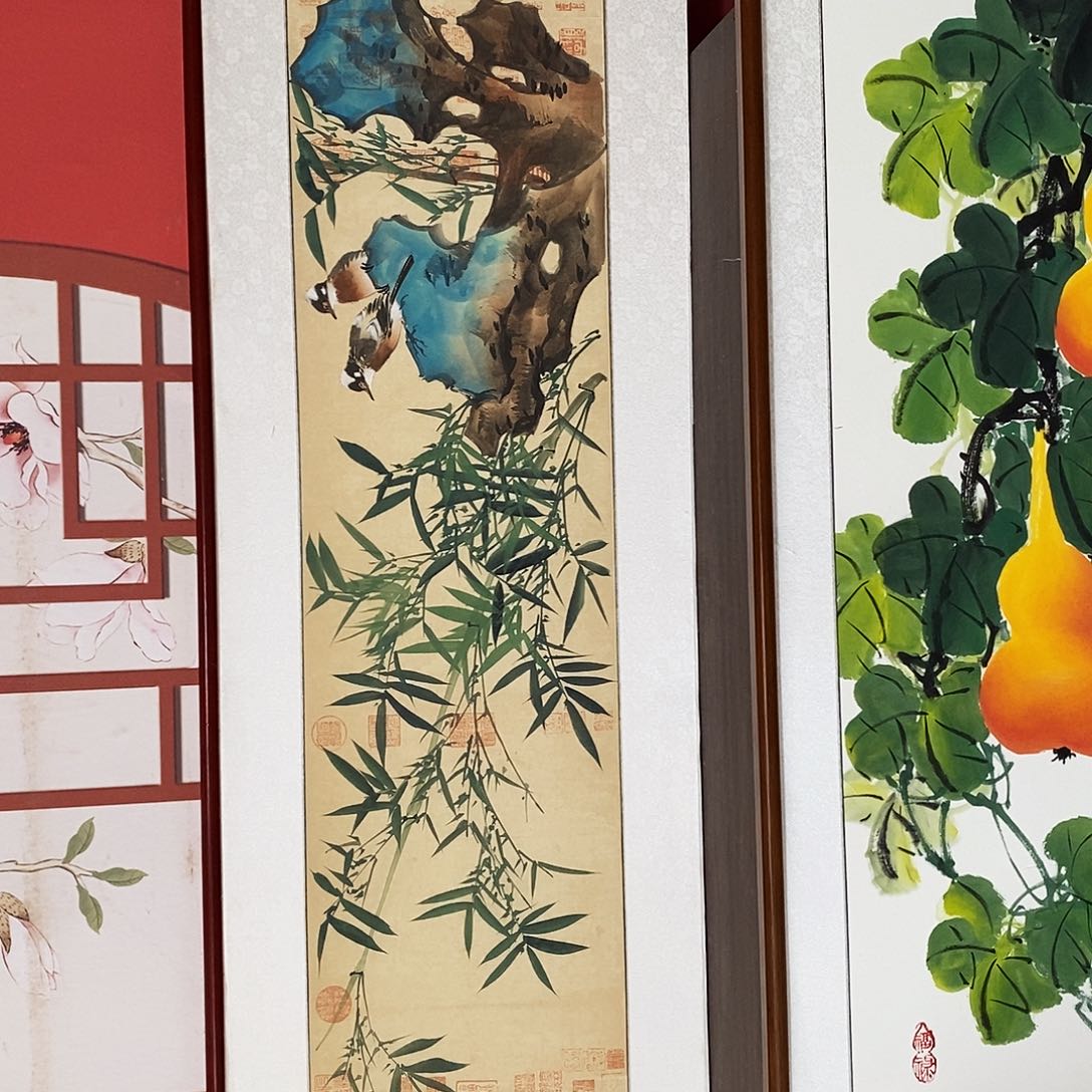 国画手绘国画作品外径尺寸47✖️162包邮