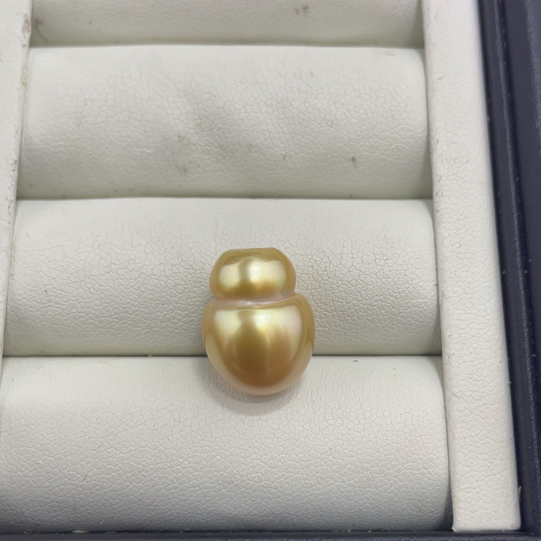海水珍珠裸珠12.7mm金巴