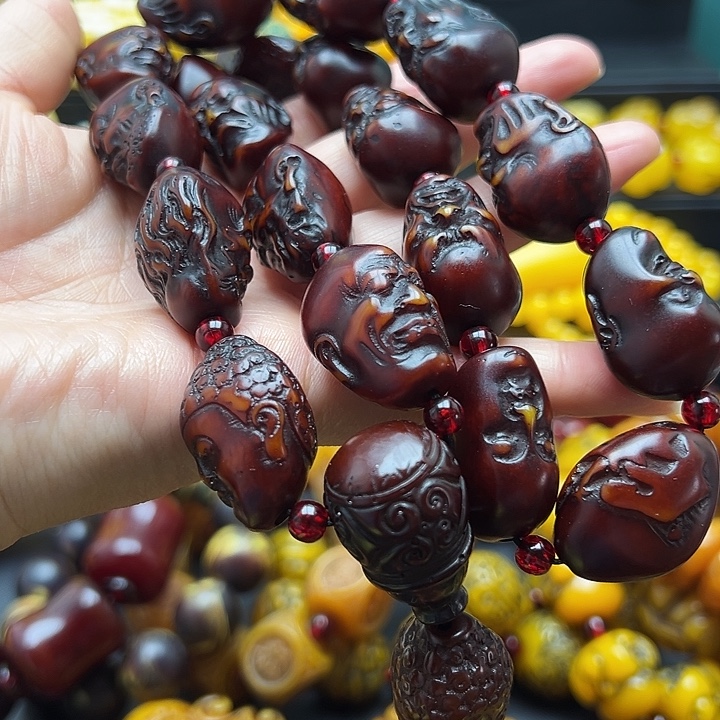 琥珀未镶嵌颈饰项链