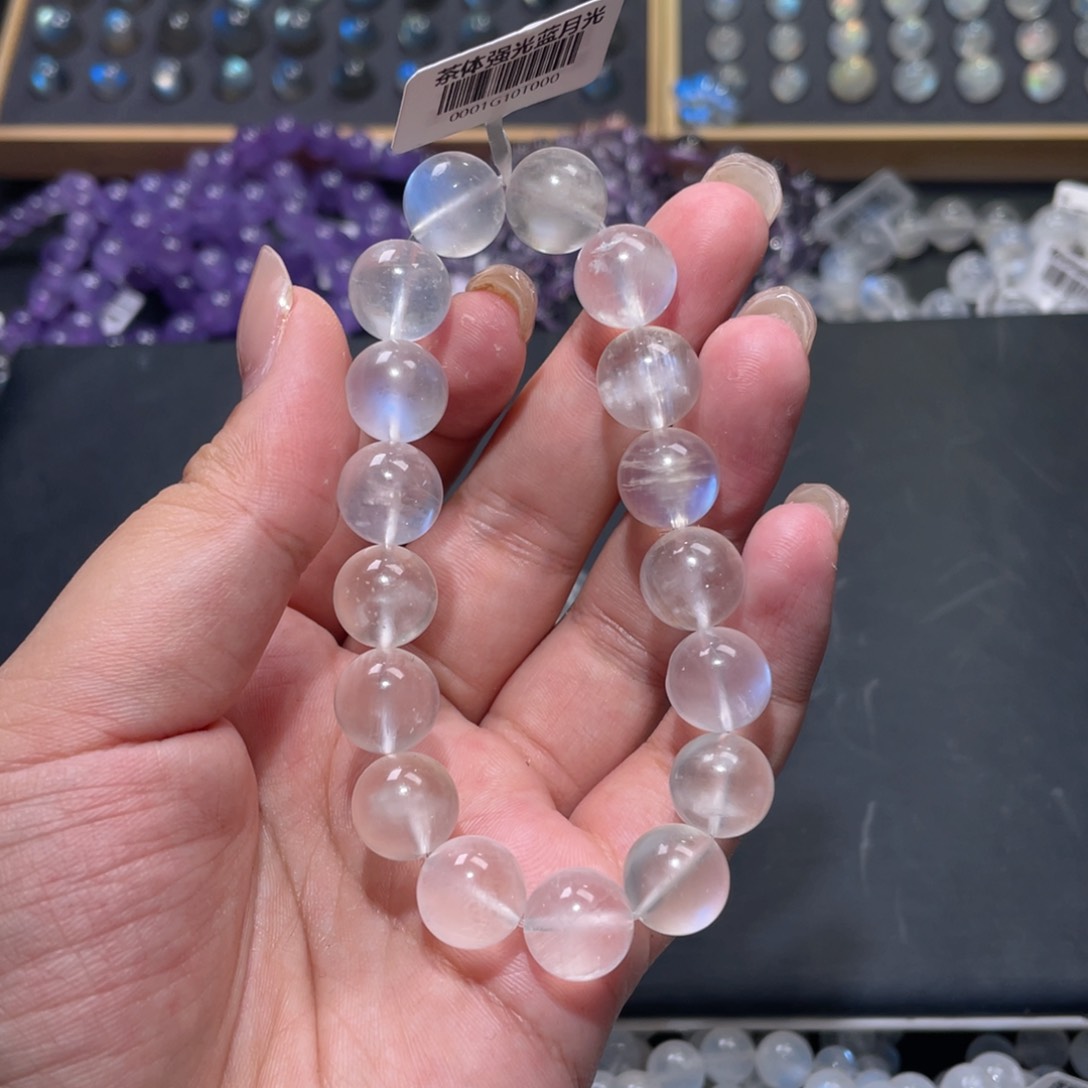 手链未镶嵌长石蓝月光手链12mm