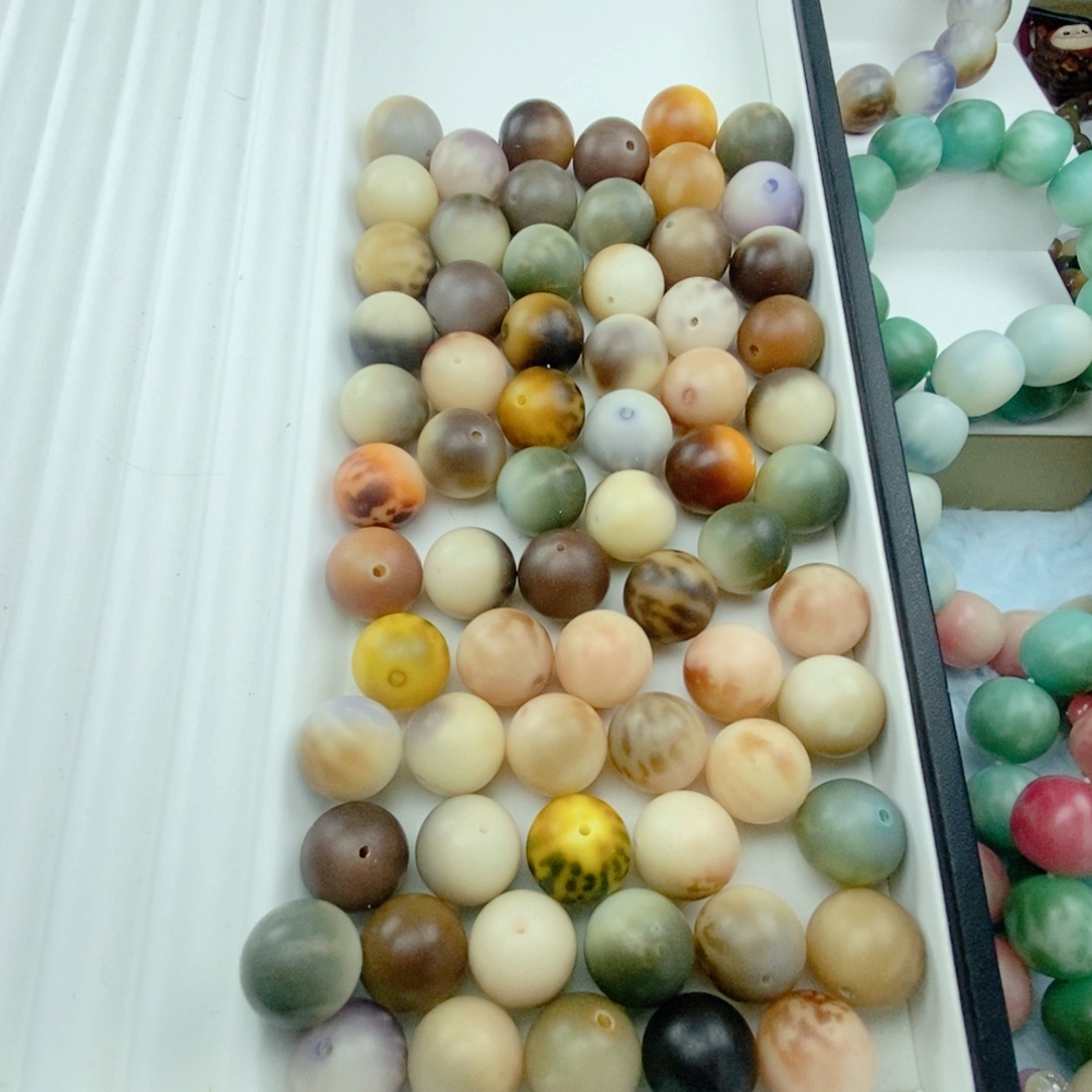 吊坠菩提根/象牙果手工干磨卡19.5圆珠微瑕散珠