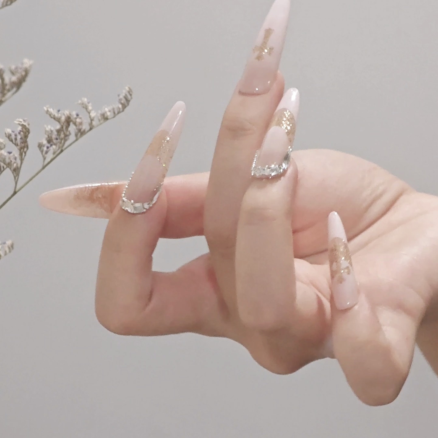 【天使与恶魔】纯手工哥特气质甜酷小众美甲穿戴甲可拆卸贴新款显白