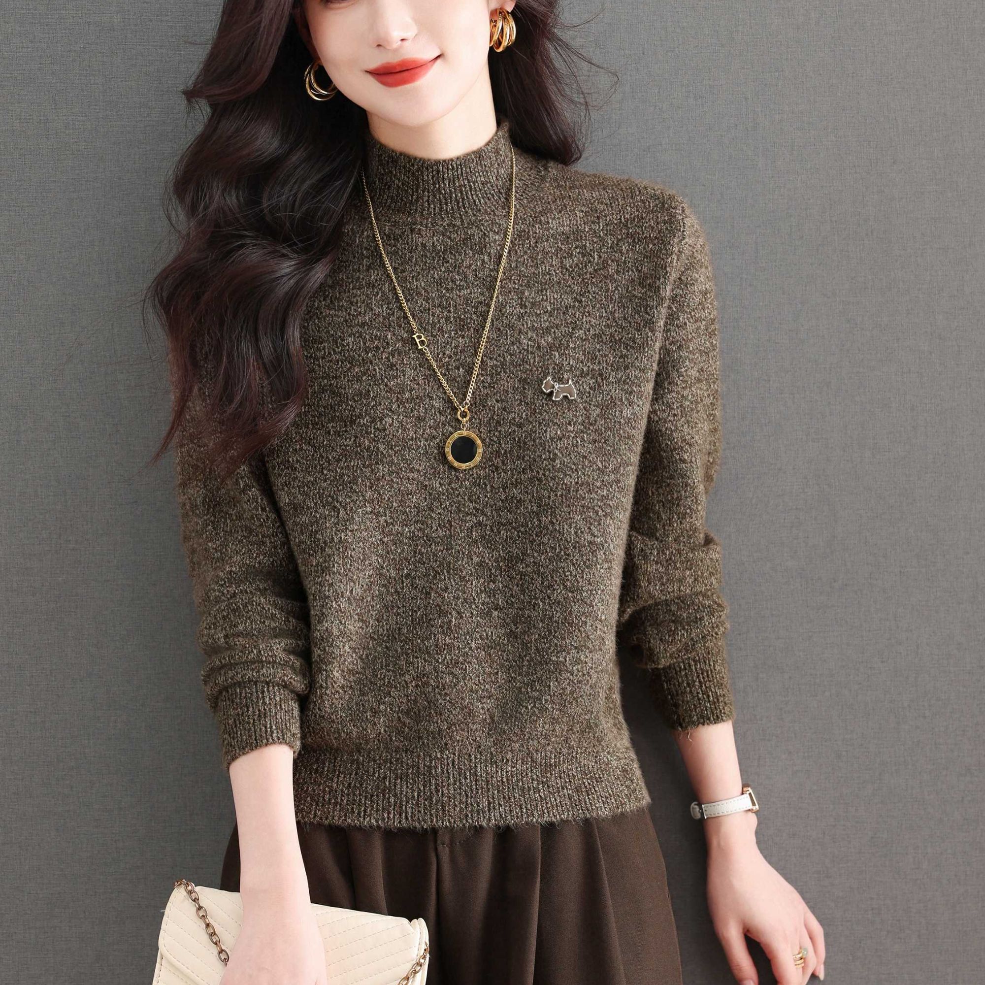 【羊毛衫】毛衣女小个子短款长袖针织洋气漂亮保暖内搭厚毛衣