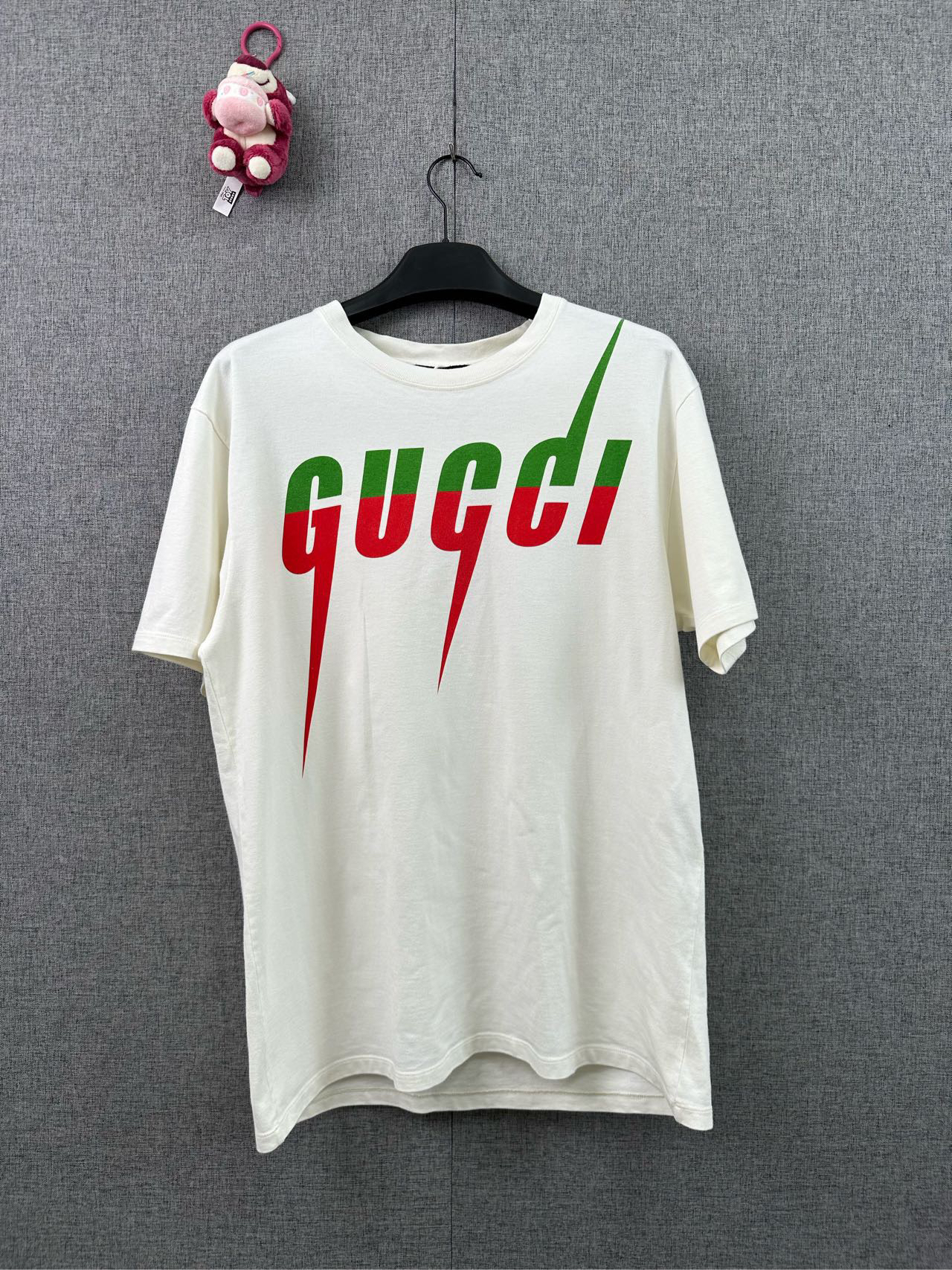 95新 GUCCI/古驰 m码/刀锋字母 白色短袖/r234