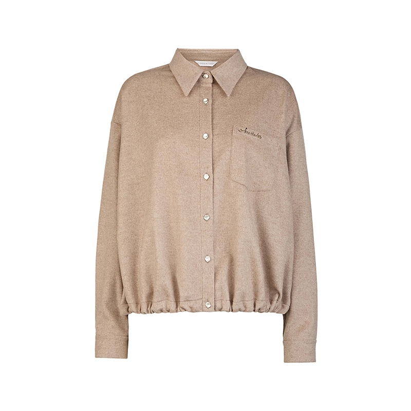 圣迪奥25年冬季新款休闲百搭女士羊毛衬衫S25480501