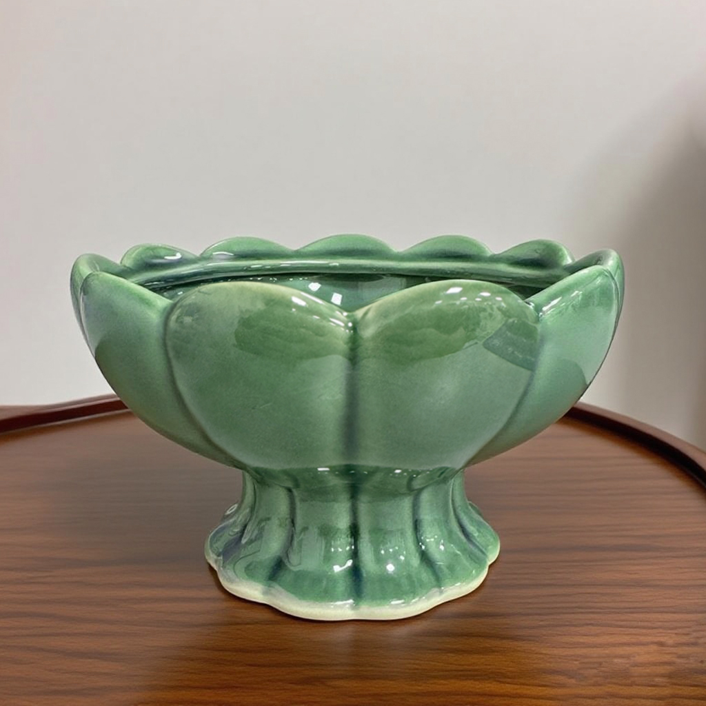 禅意莲花高脚花盆 佛手清供花瓶