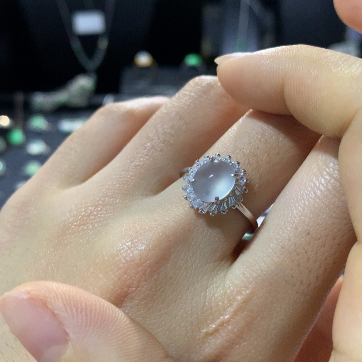 翡翠银S925镶嵌戒指