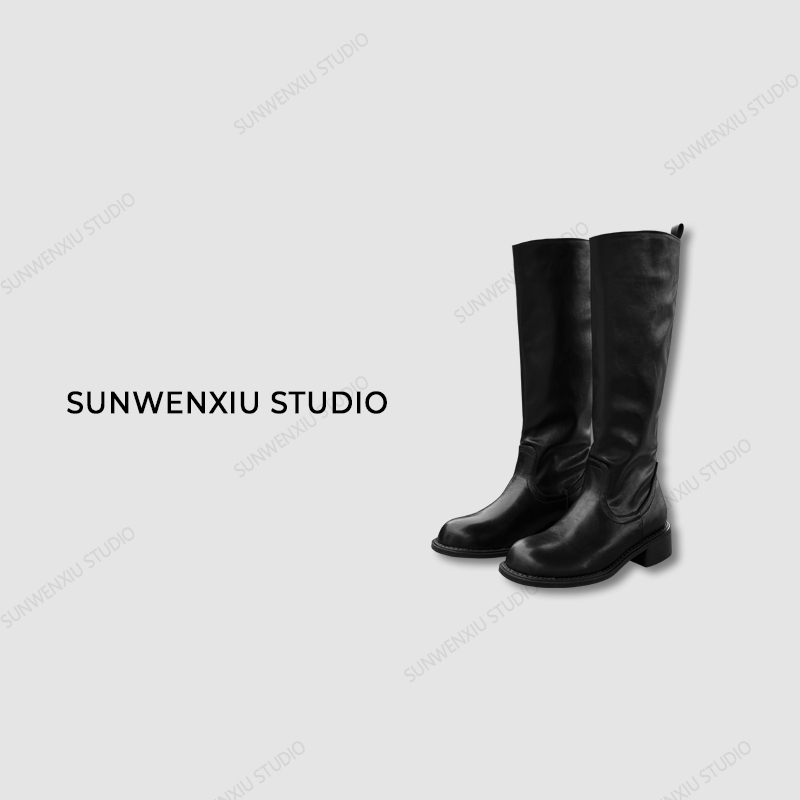 swx studio2店 私物分享 贯穿四季百搭黑色圆头长筒靴