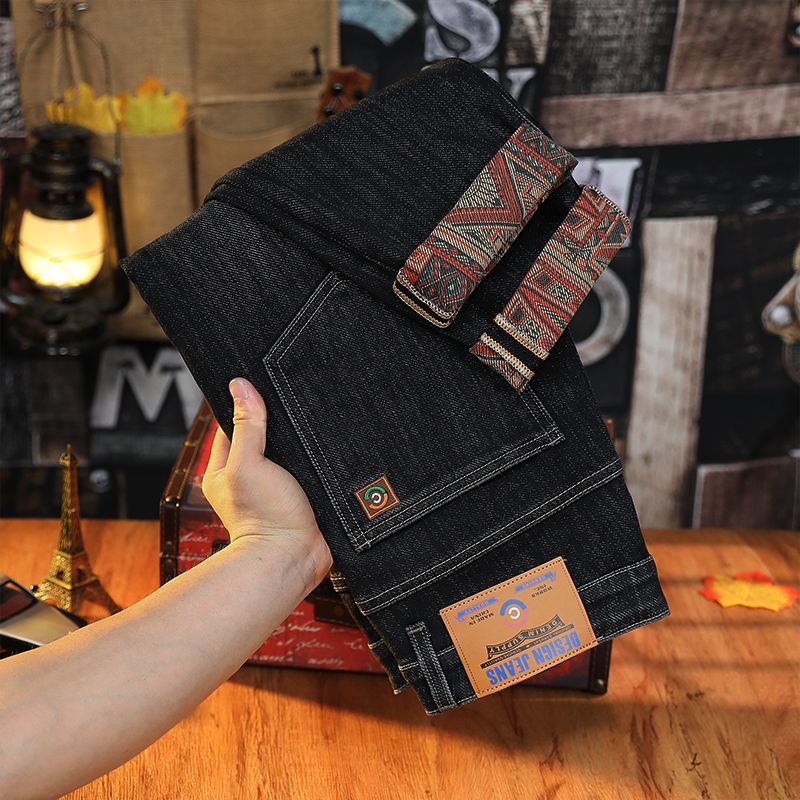 2025秋季新款男士牛仔裤高档印花刺绣轻奢裤子男款爆款2025新款