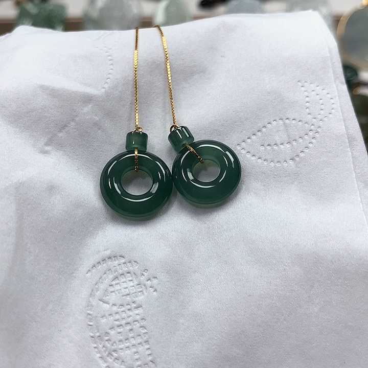 银S925镶嵌定制翡翠耳饰 净货 48小时鉴赏期