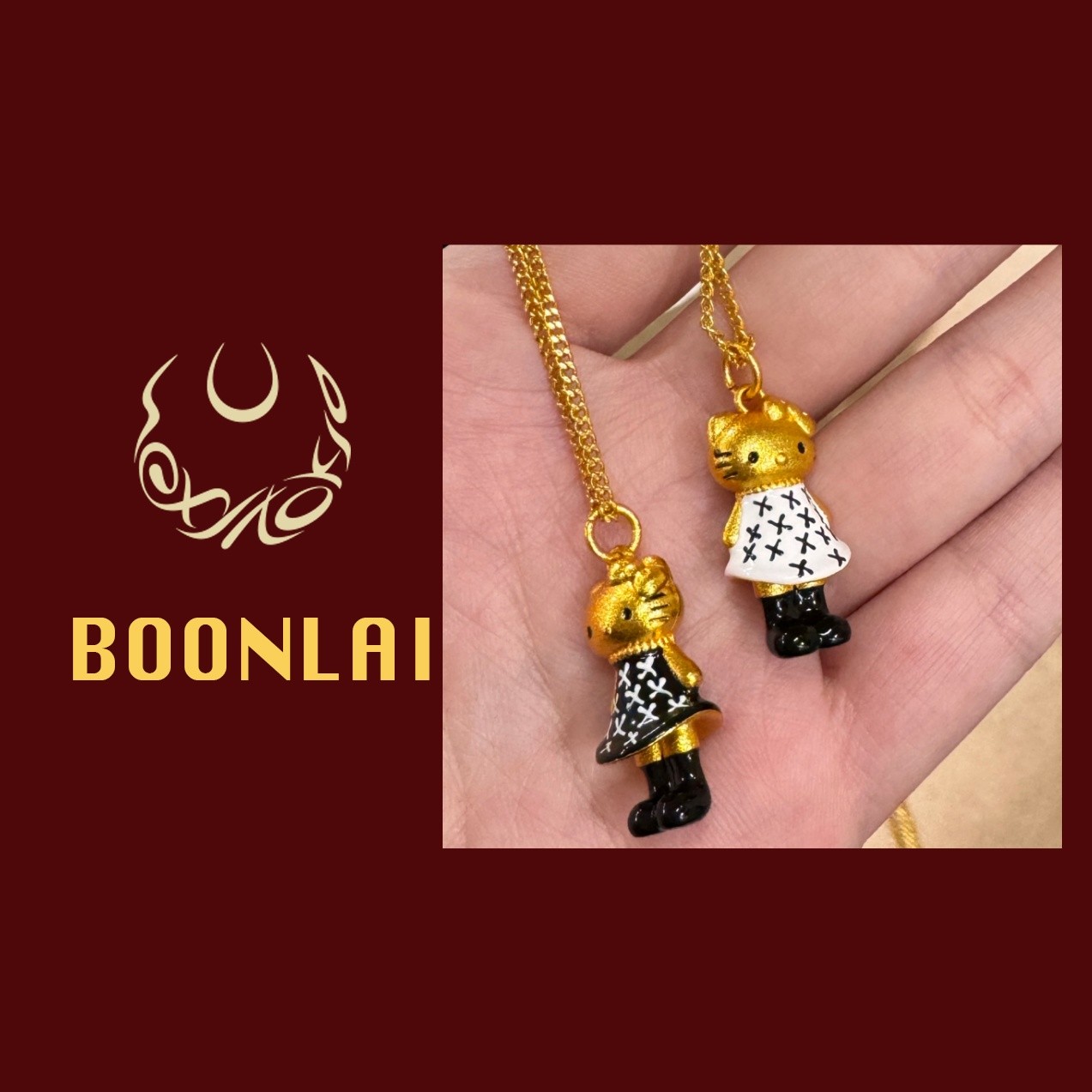 铜合金项链 Boonlai 立体卡通猫猫项链1780