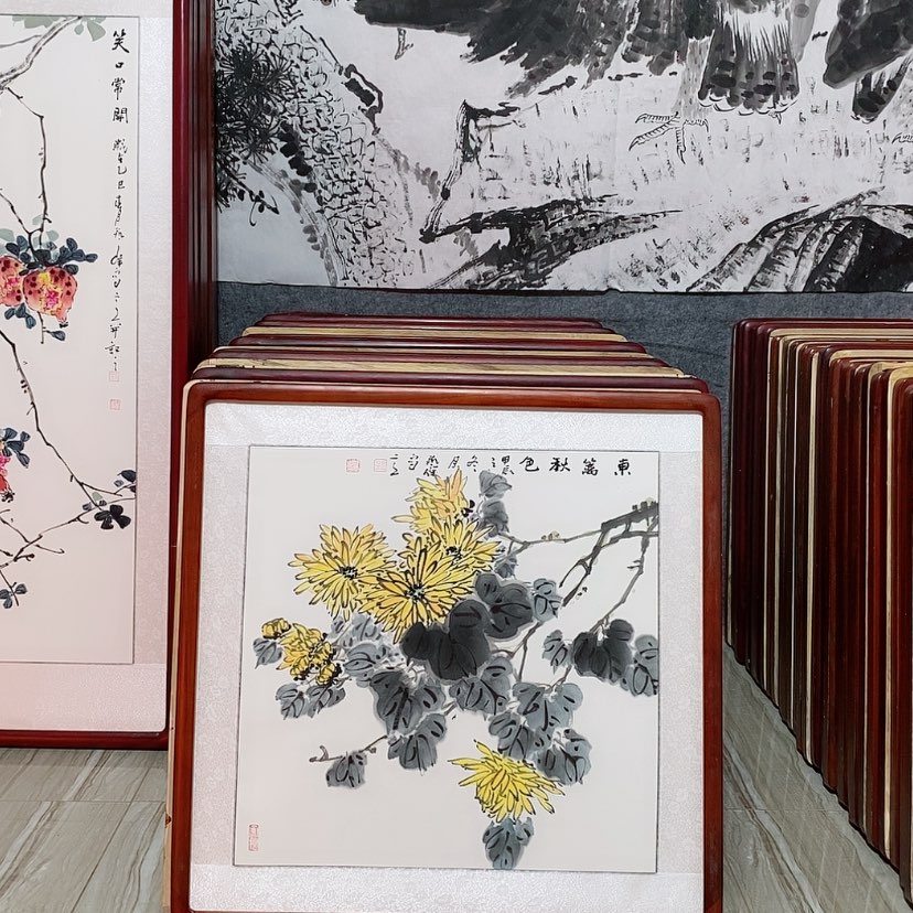 【闪购商品】国画书画作品带框65×65厘米