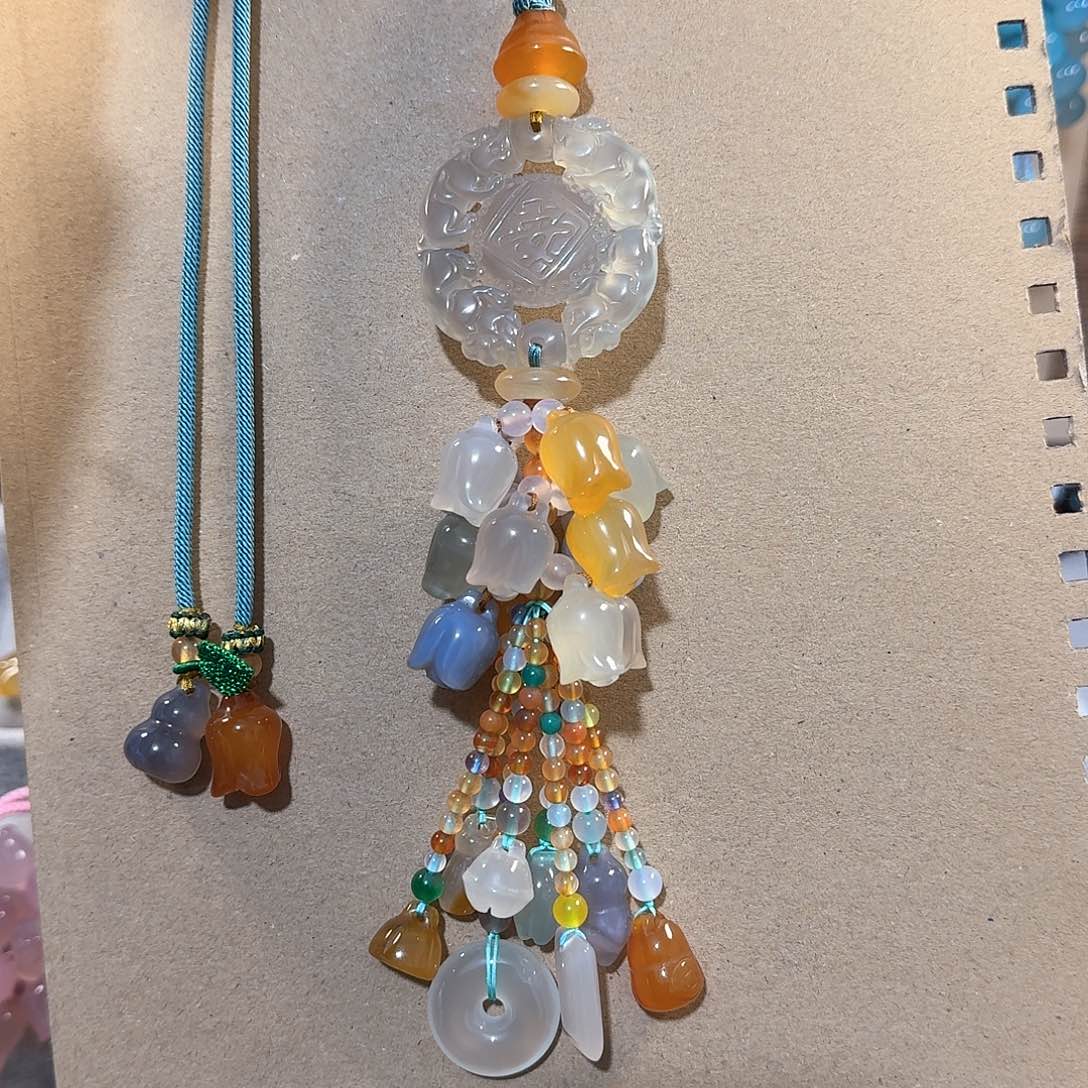 玛瑙/玉髓汽车挂件福利通货料子不挑，带有包容点未用****3