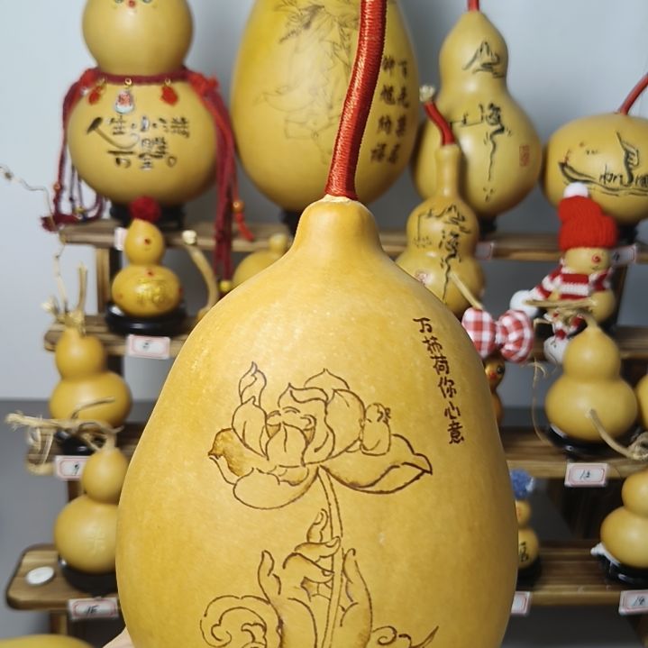 手工葫芦摆件送底座