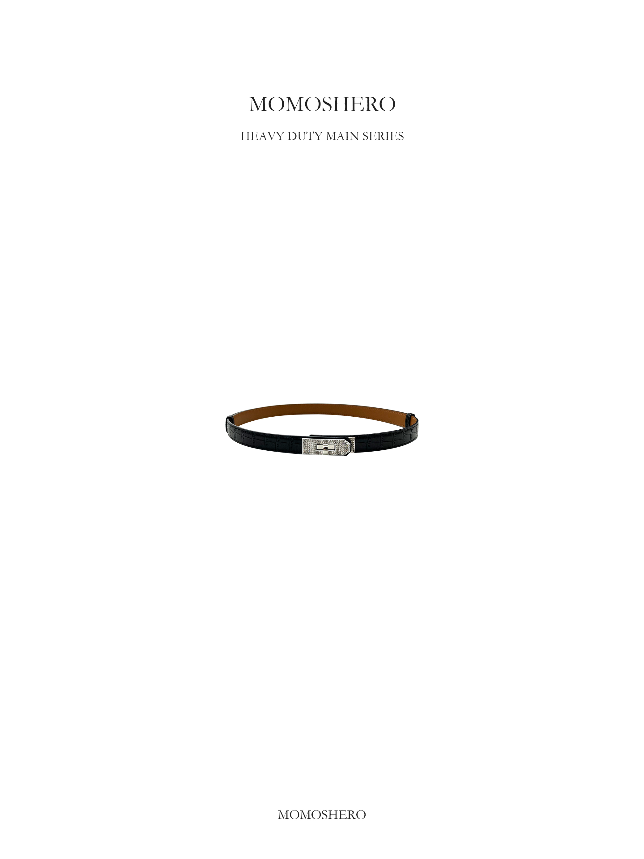 Momoshero【kelly腰带2.0】头层牛皮“H闪钻扣版“亮面皮腰带