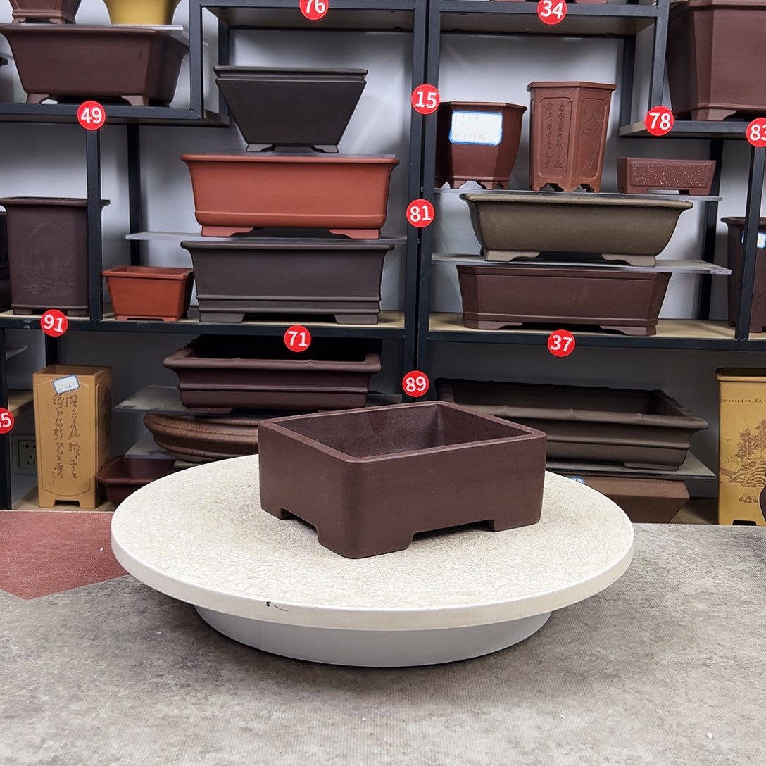 紫砂花盆内长17，内宽13，内深5