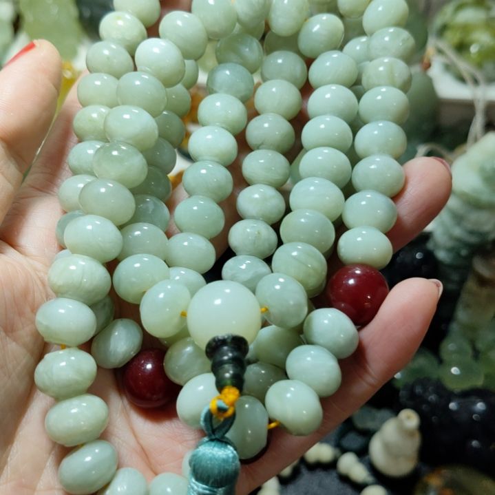 岫玉108粒手串项链未镶嵌