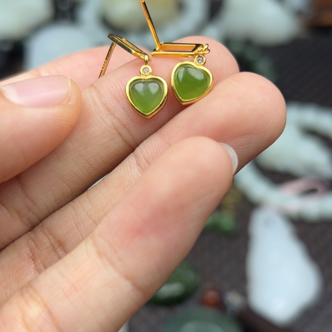 和田玉银S925镶嵌挂件