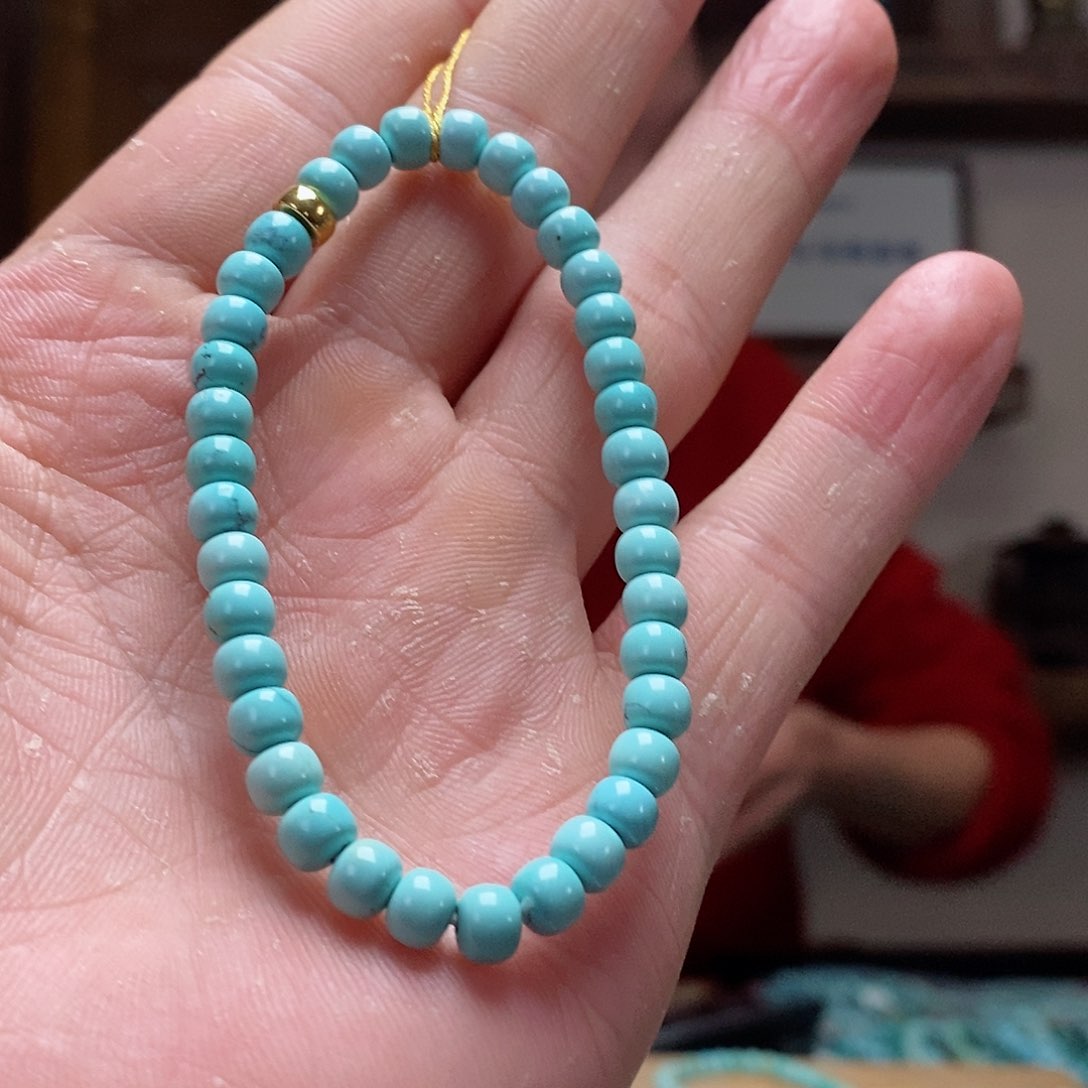 绿松石珠宝奇石18K金镶嵌