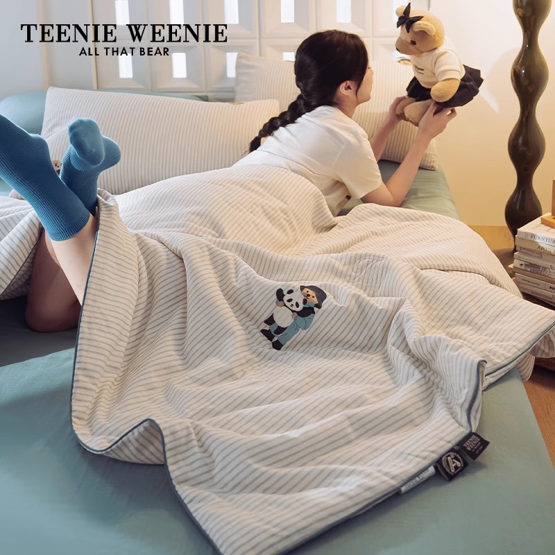 TeenieWeenie小熊A类全棉双层纱夏被夏凉被单人学生宿舍空调被子S
