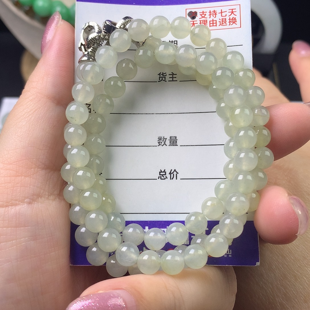 翡翠未镶嵌手链卡6.3