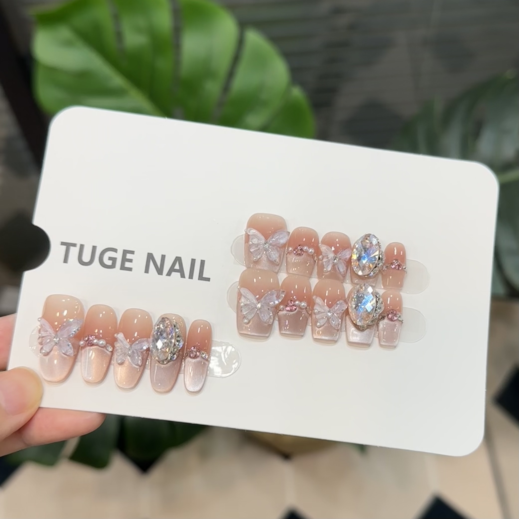 TugeNail“想见你"【东洲水晶】夏日魔镜蝴蝶原创设计穿戴甲芬达专属