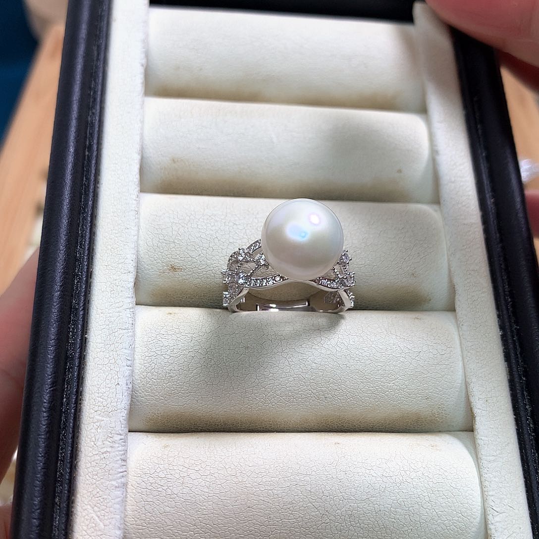 淡水珍珠戒指银S925镶嵌