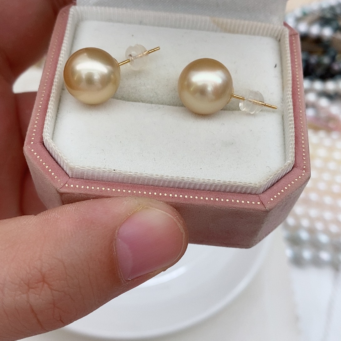 海水珍珠耳饰18K金镶嵌