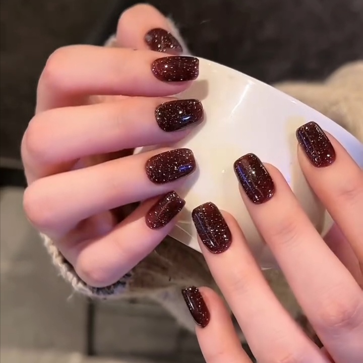 『美拉星空』美拉德碎钻显白爆闪纯手工穿戴甲