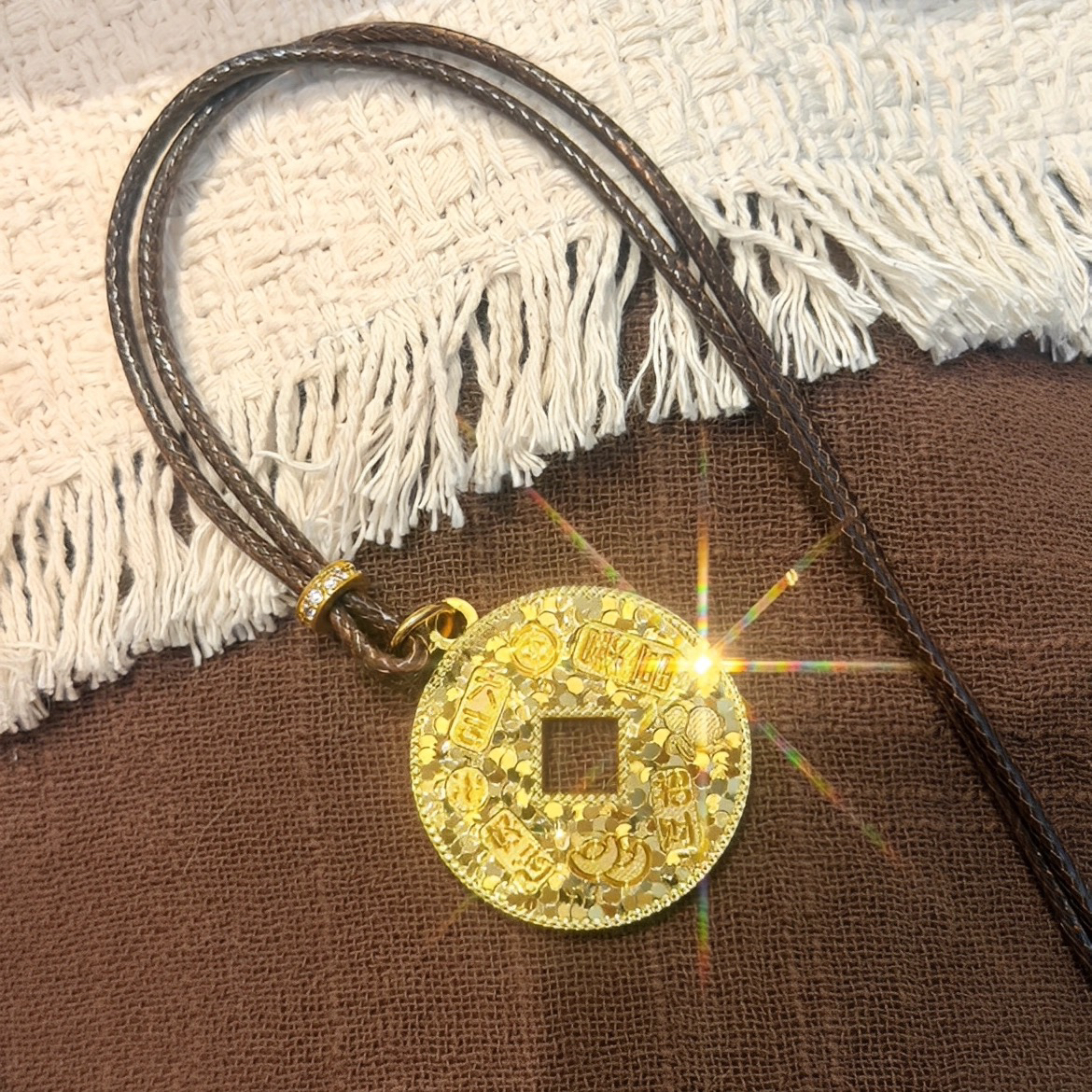 铜合金吊坠 铜合金项链 金店同款碎冰冰吊坠项链 1018