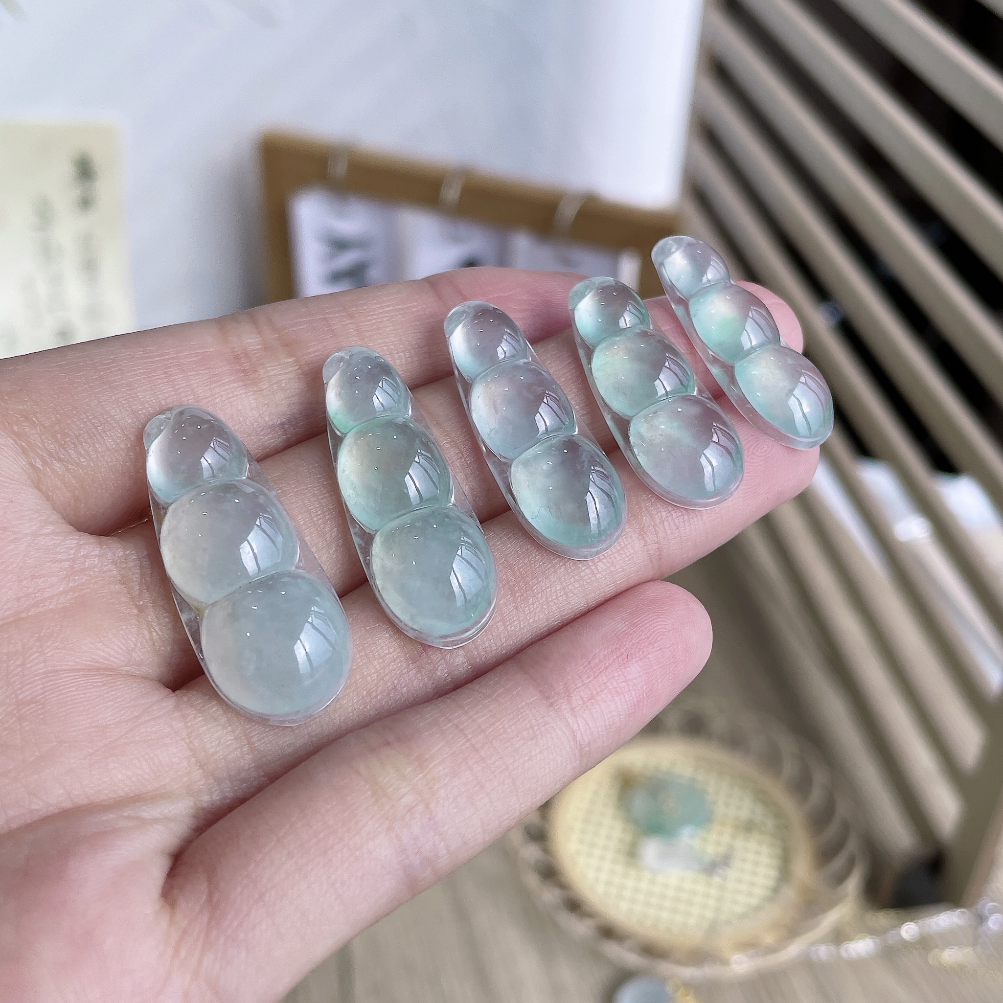 冰种飘绿福豆多样性发货其一