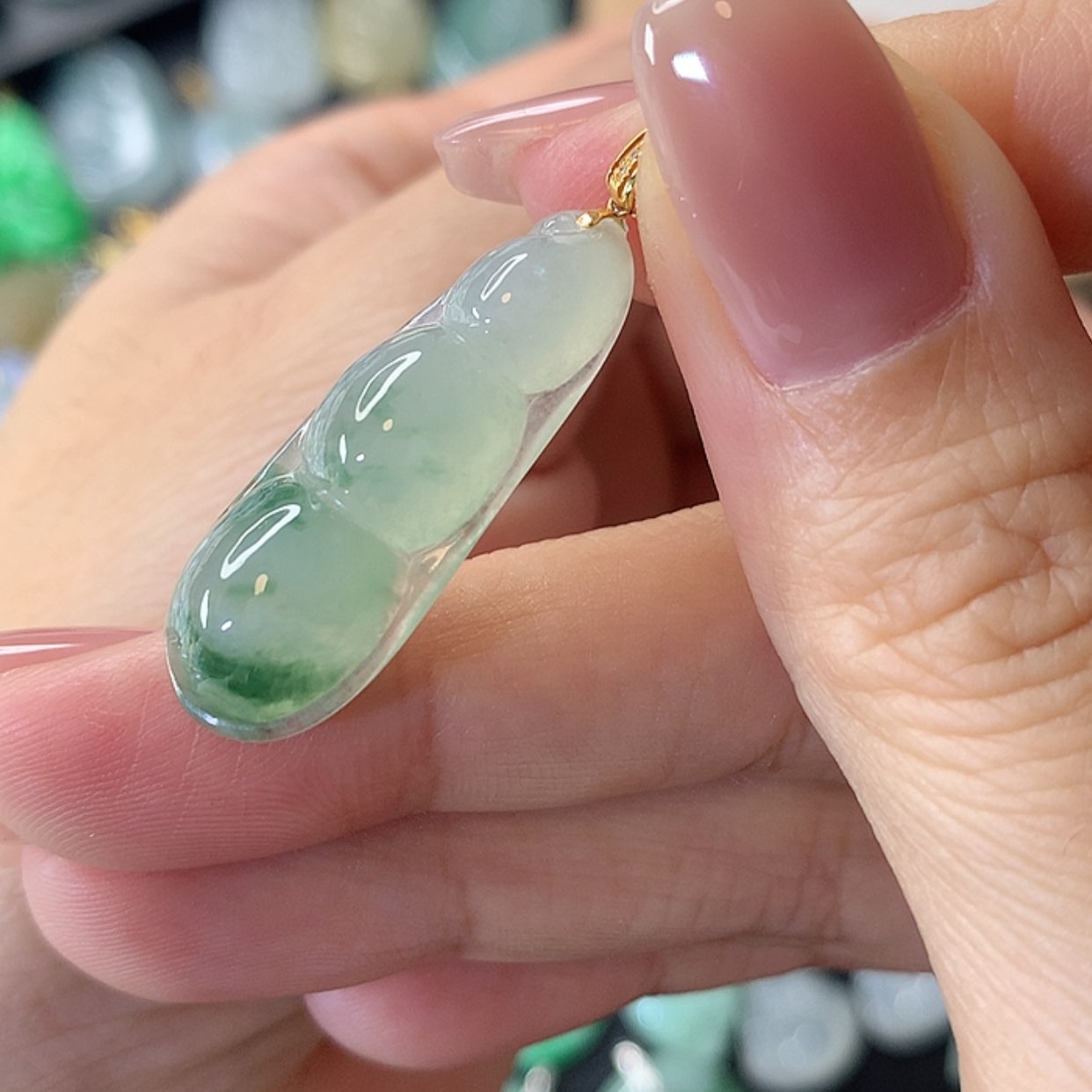 【闪购商品】翡翠吊坠(赠链)18K金镶嵌