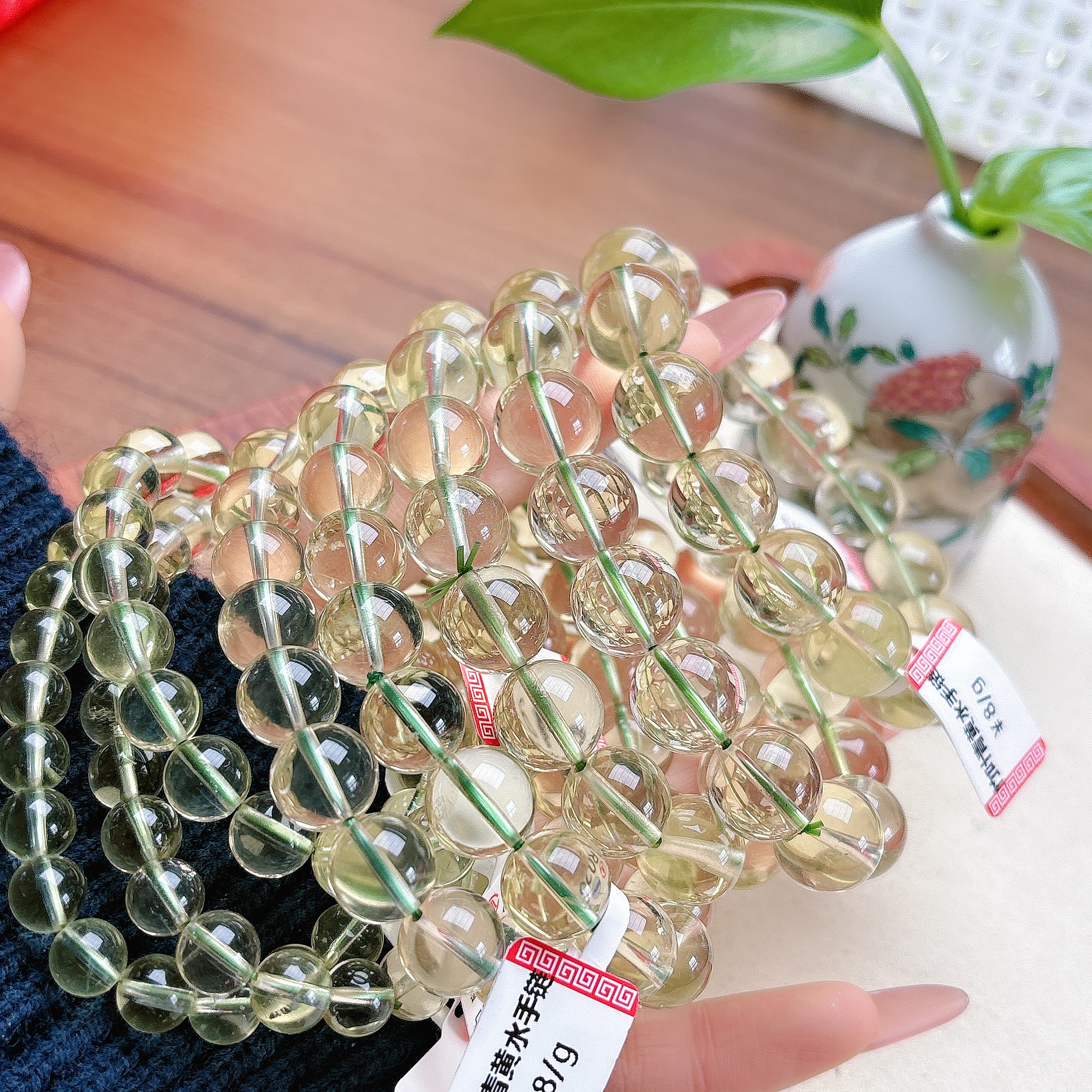 ZYQ竹叶青黄水晶手链-多样性发一