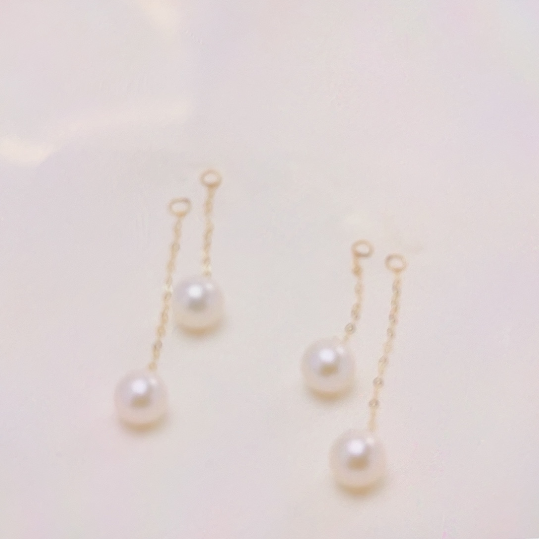 18K金镶嵌淡水珍珠耳饰