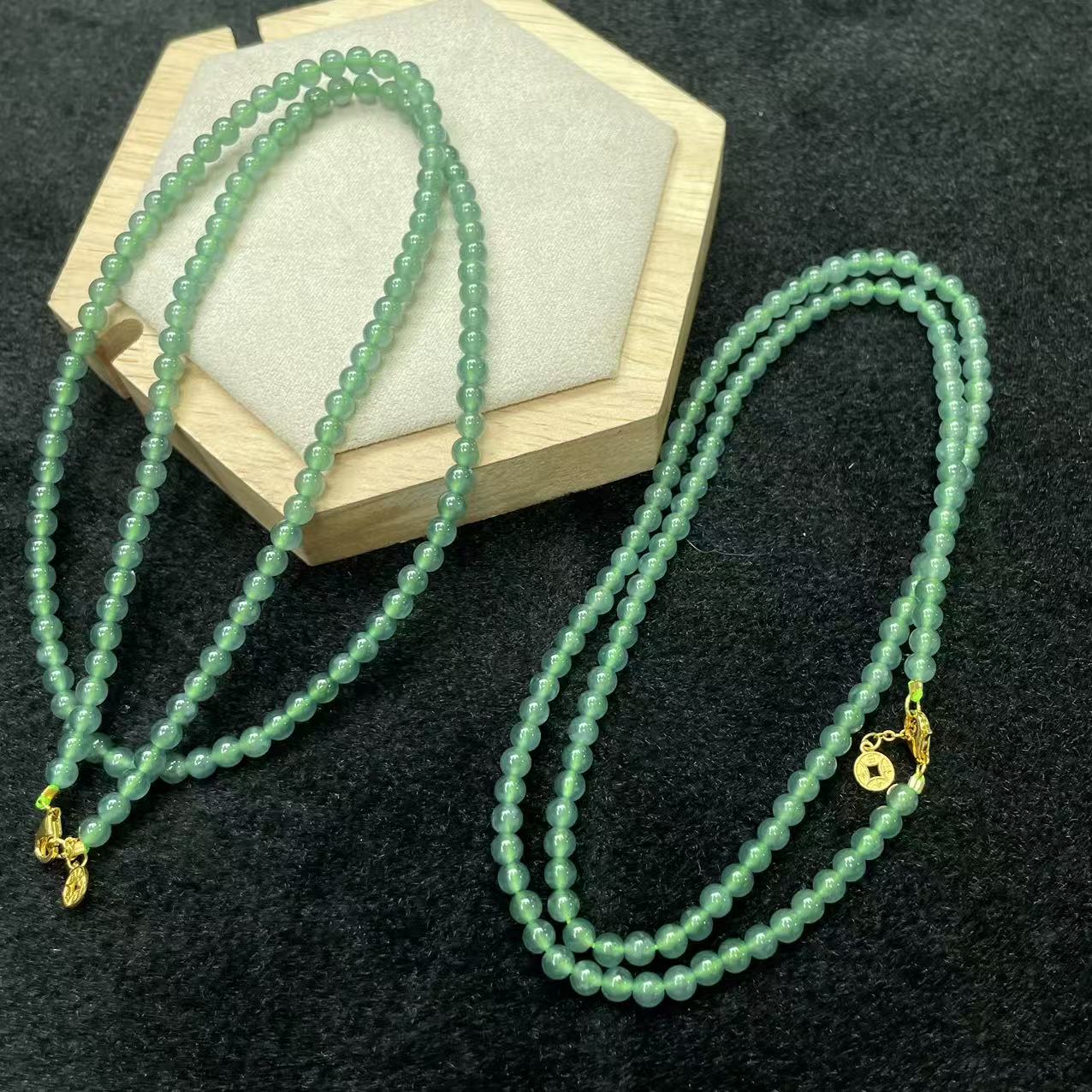 100491T12-3A7-翡翠项链-卡3+mm-多样性/发一件