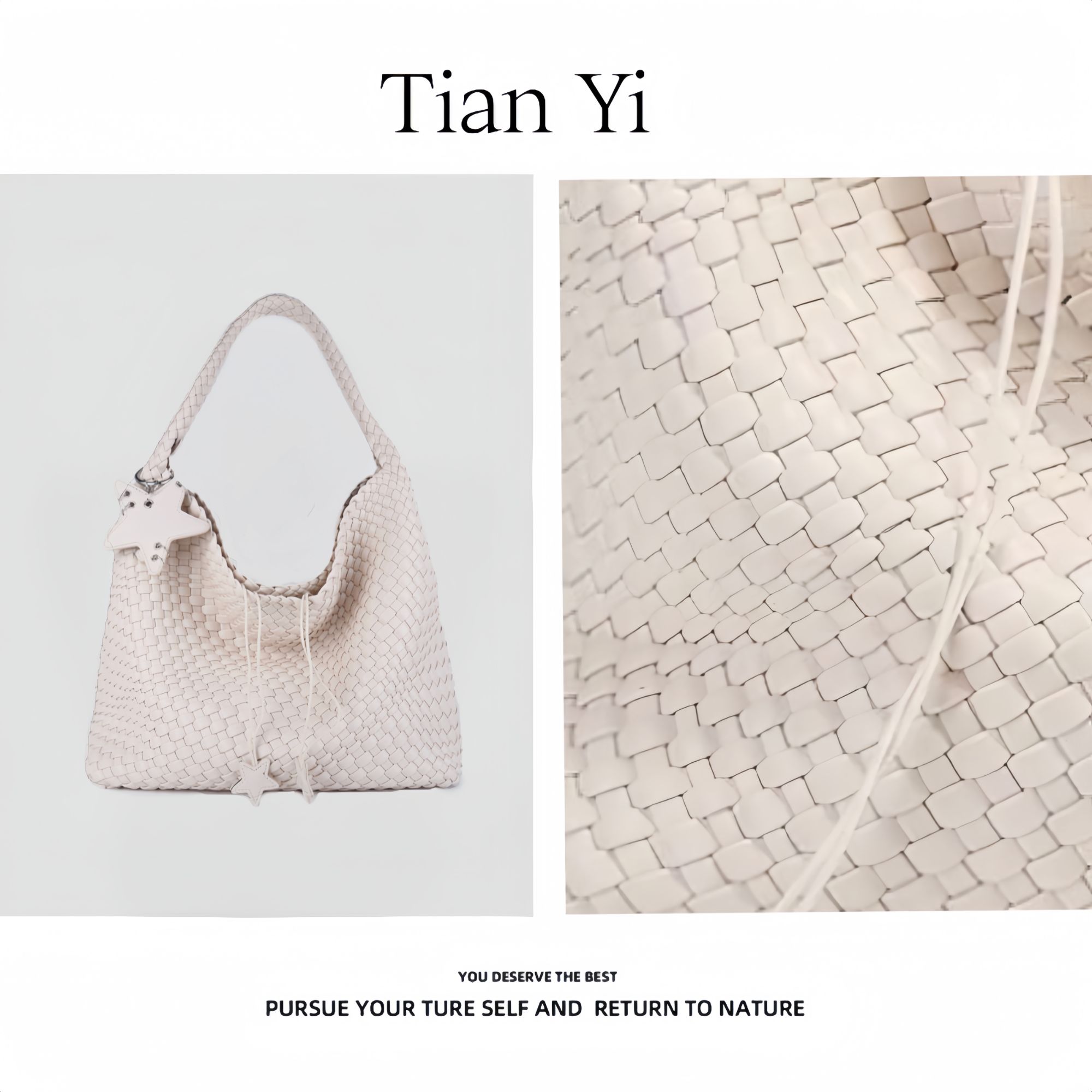 9106 编织白-2025新款轻奢单肩手提斜跨包