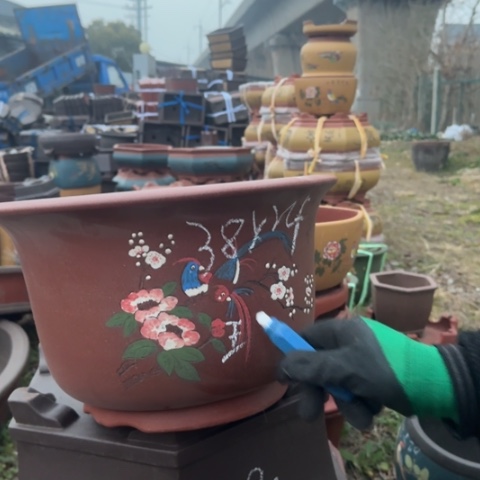 红陶紫砂花盆盆景盆栽瑕疵