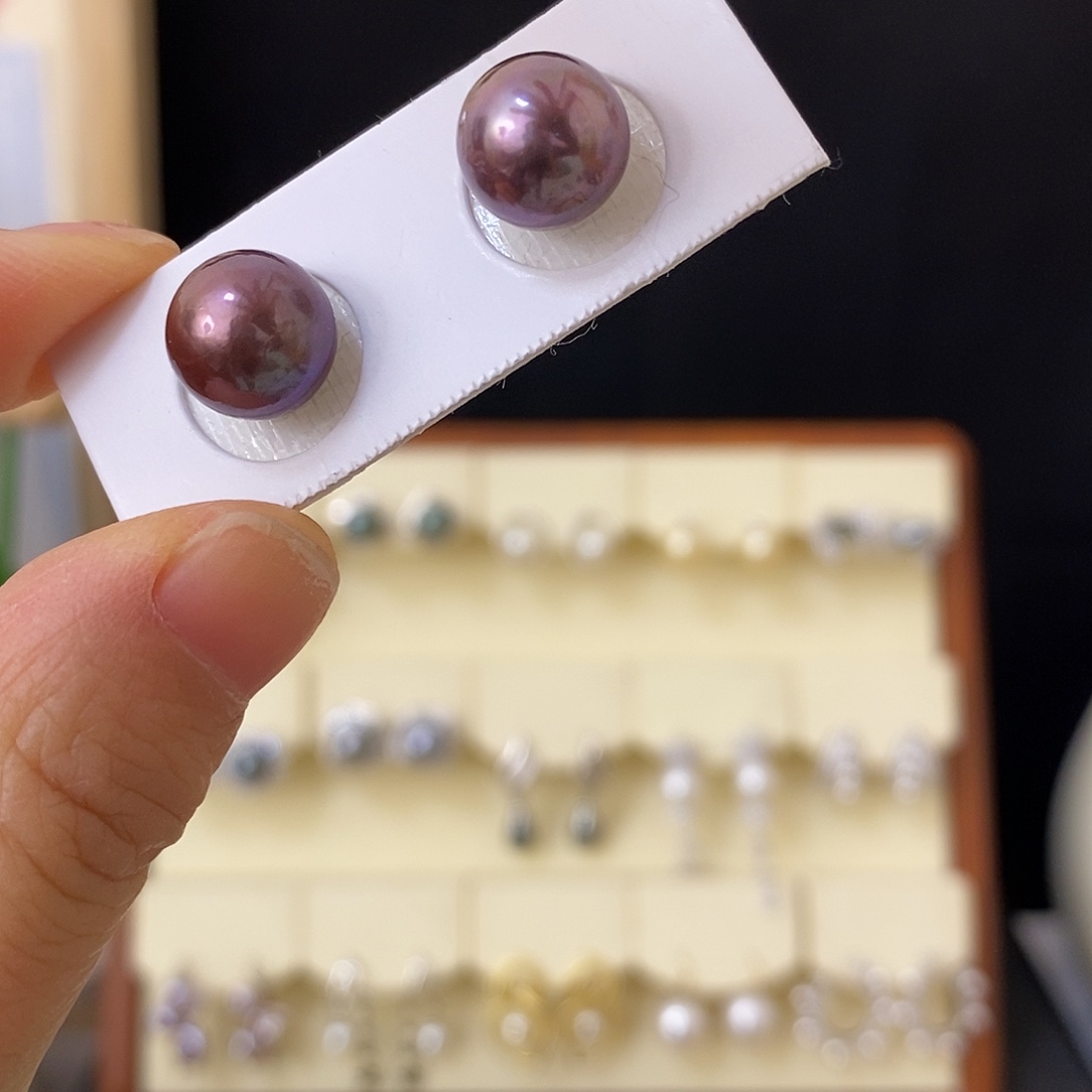 淡水珍珠耳饰银S925镶嵌