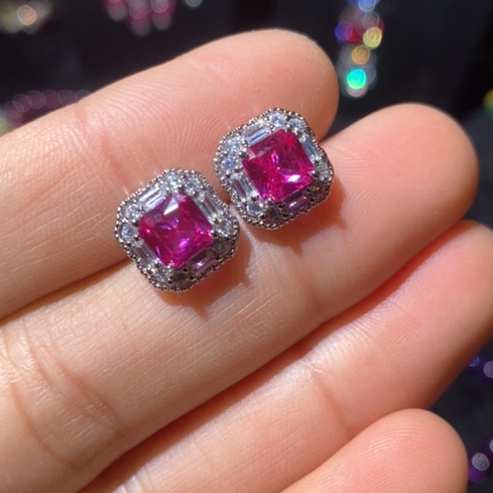 红宝石戒指银S925镶嵌