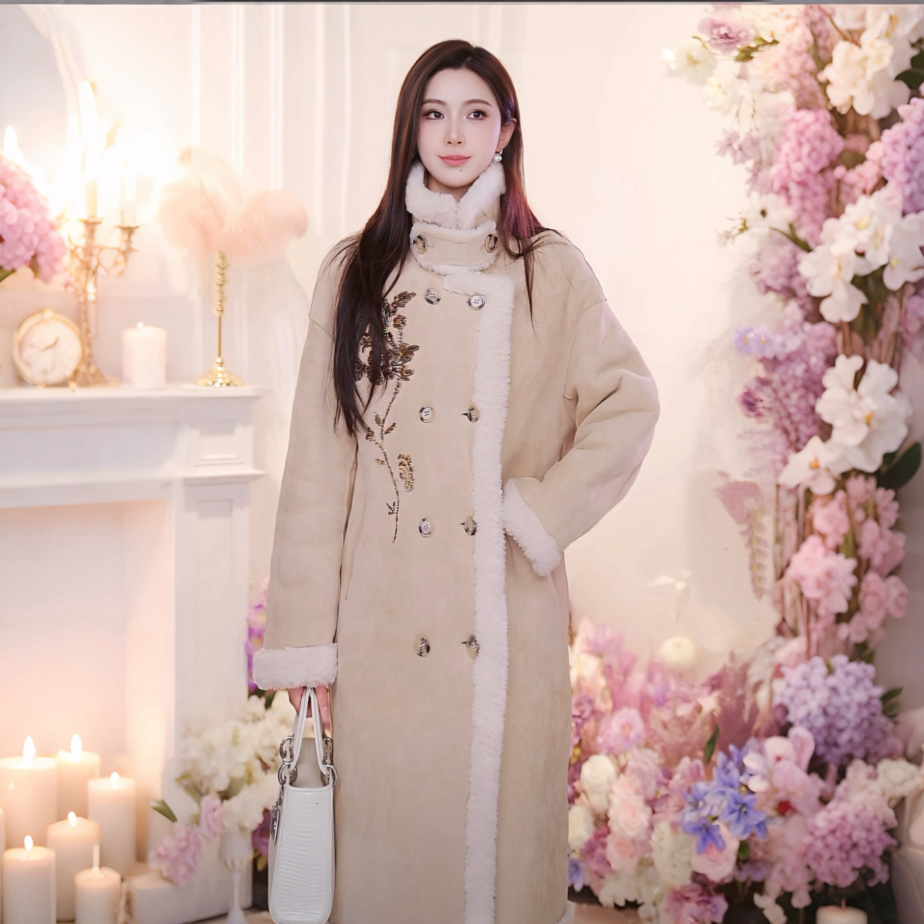 CHARFEN朝峰秋冬季新款气质休闲大衣外套CFF5D988-Y061M