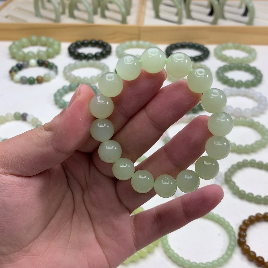 和田玉手串（冰晴水11.8）未镶嵌