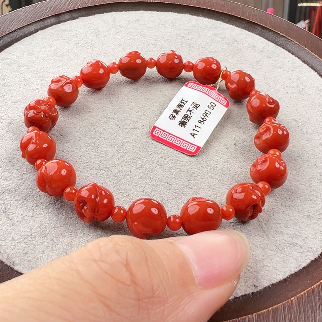 南红玛瑙手串未镶嵌